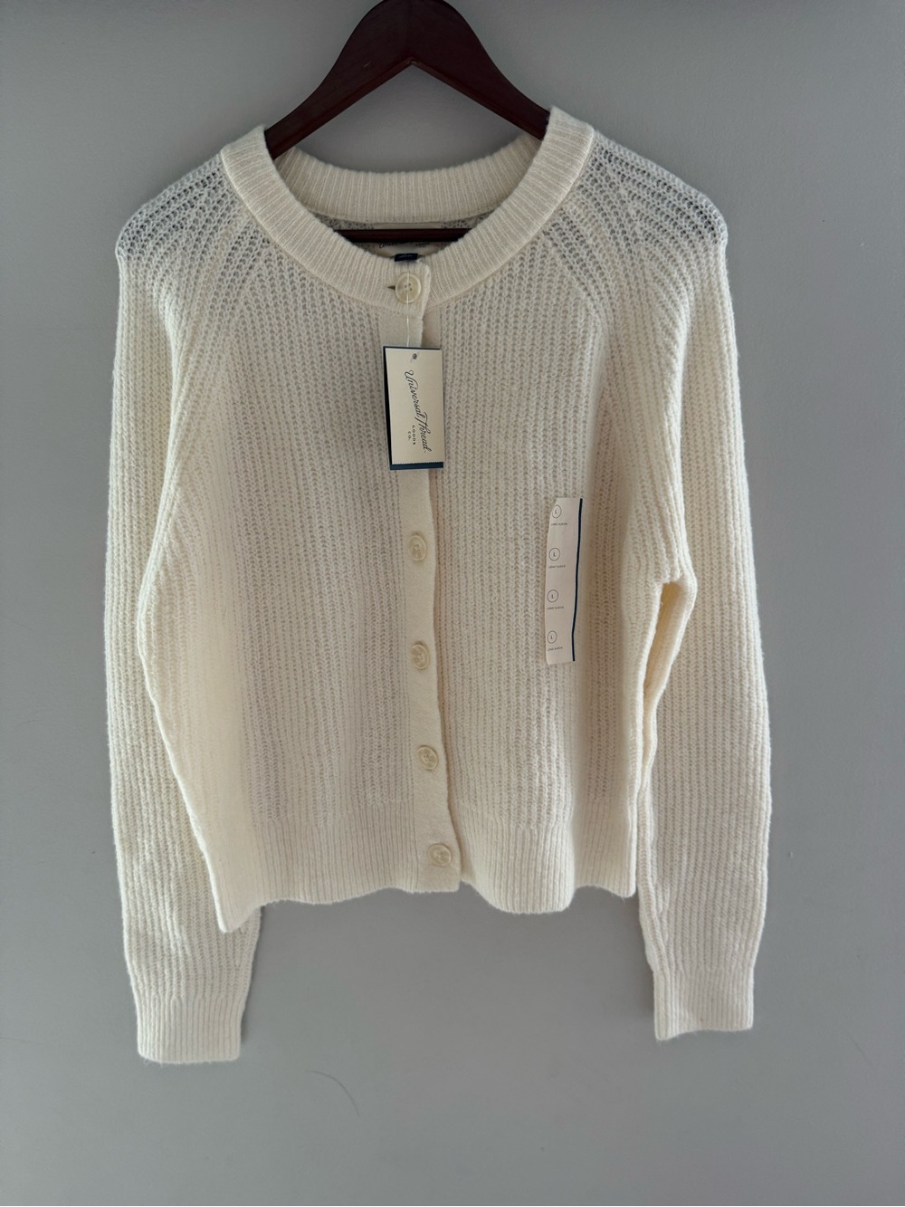 Universal Thread Cream Knit Button-Up Cardigan